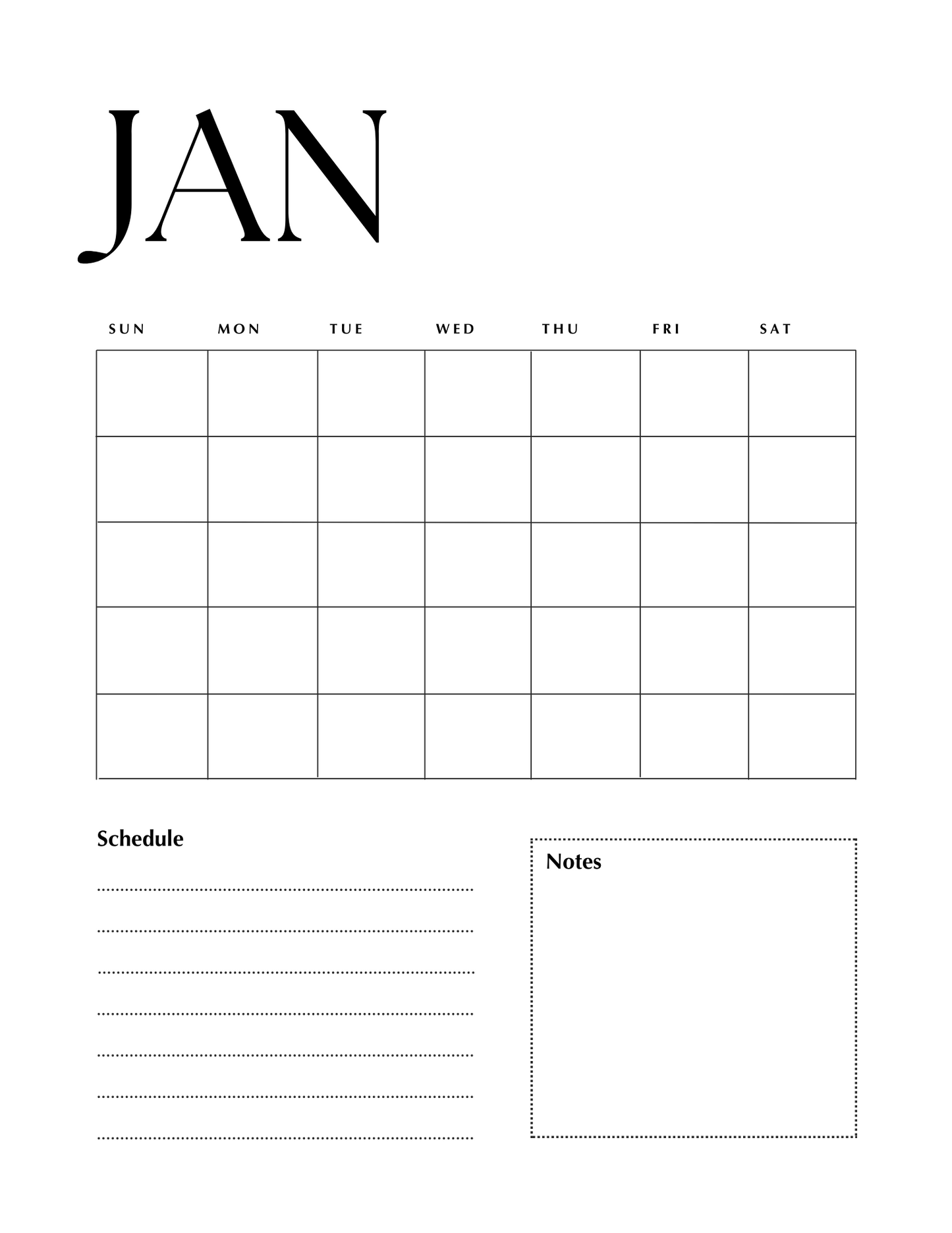 Erasable Monthly Planner Inserts