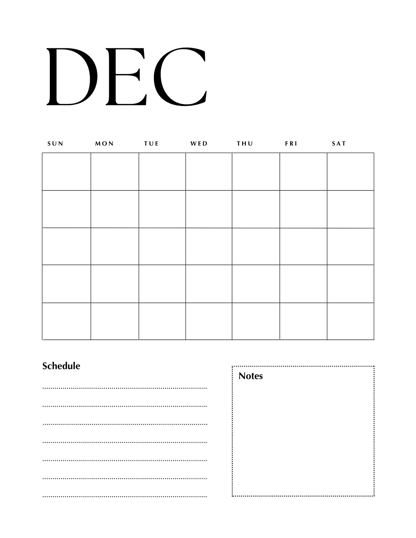 Erasable Monthly Planner Inserts