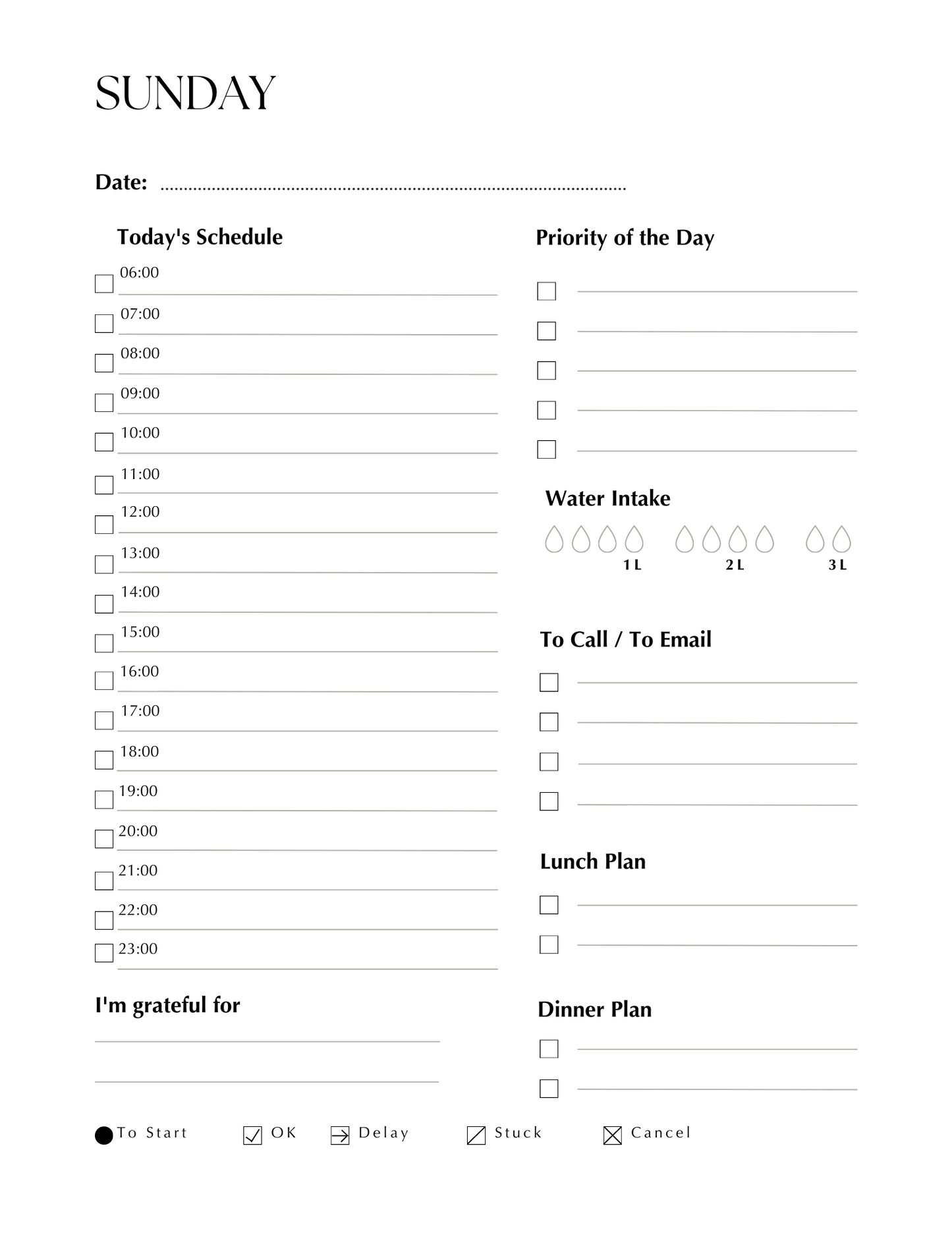 Erasable A5 Daily Planner Inserts