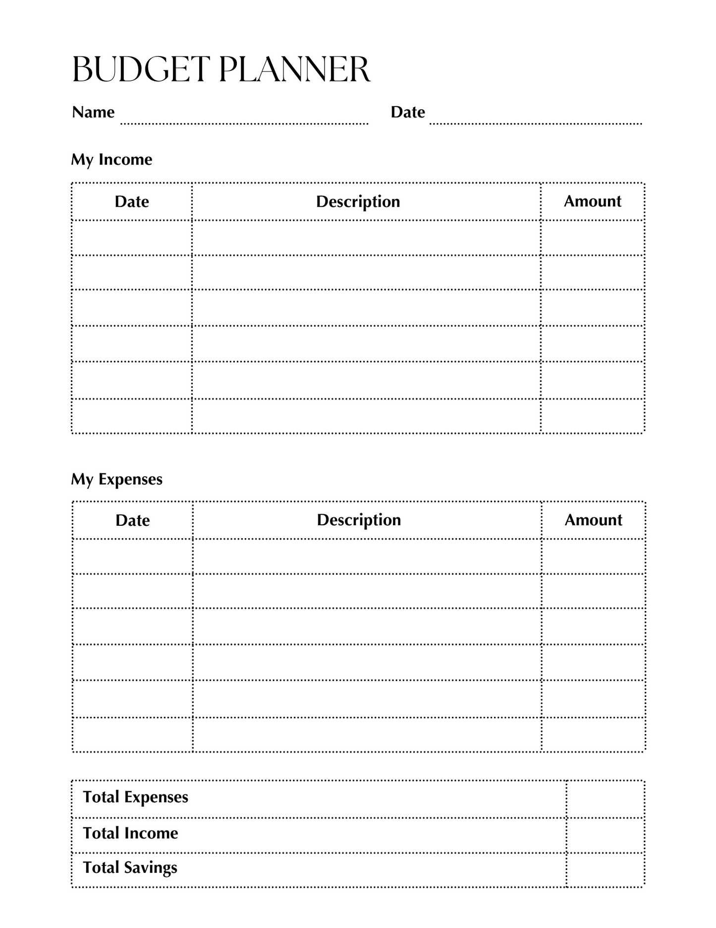 ERASABLE PLANNER INSERTS PROJECTS
