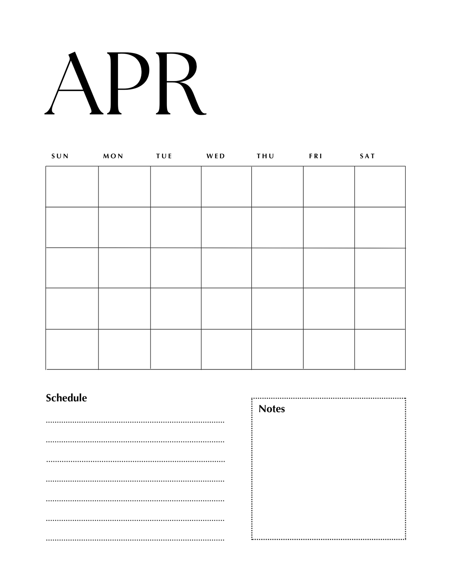 Erasable Monthly Planner Inserts