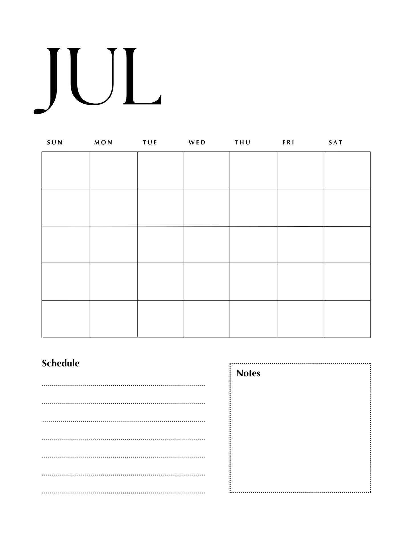 Erasable Monthly Planner Inserts