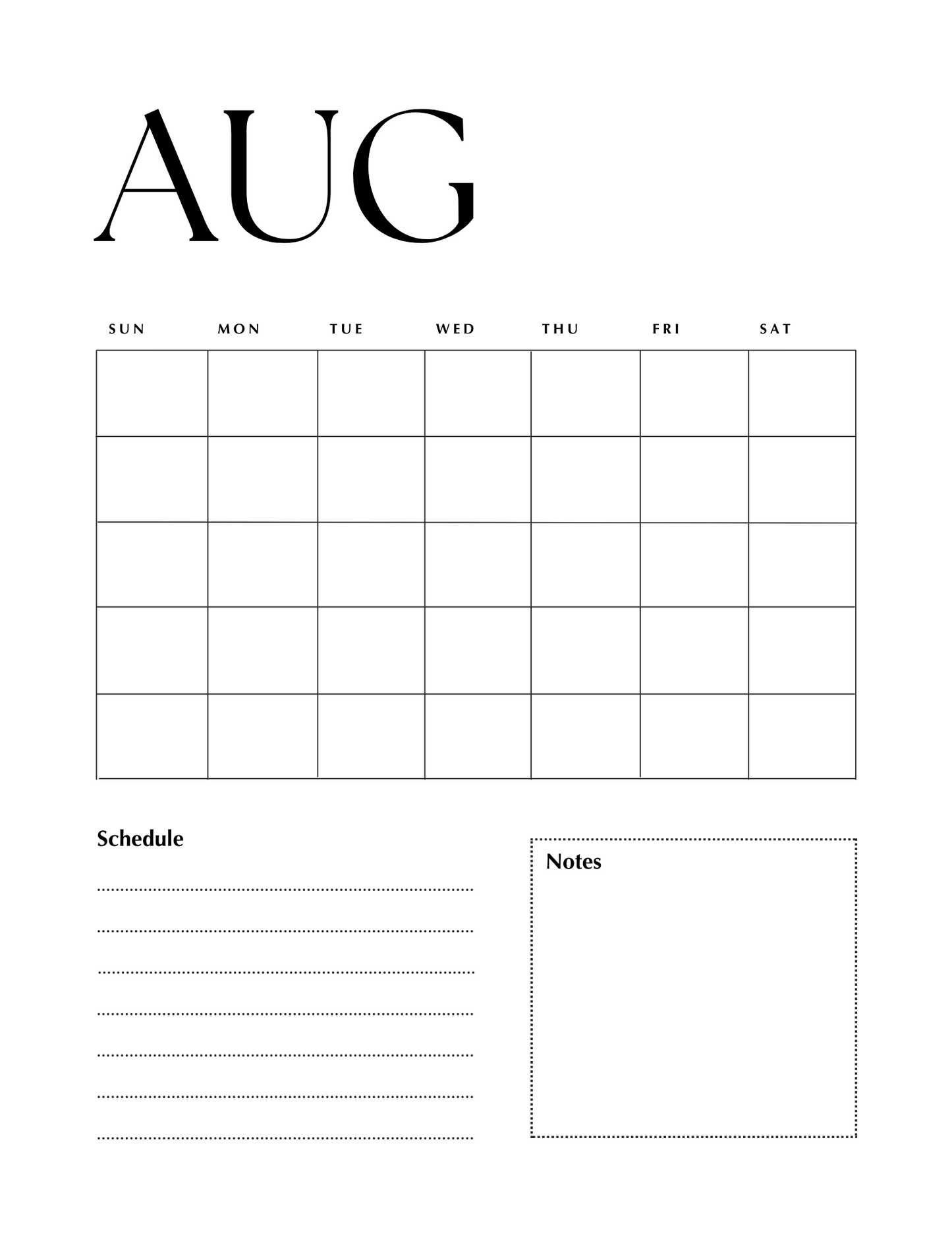 Erasable Monthly Planner Inserts
