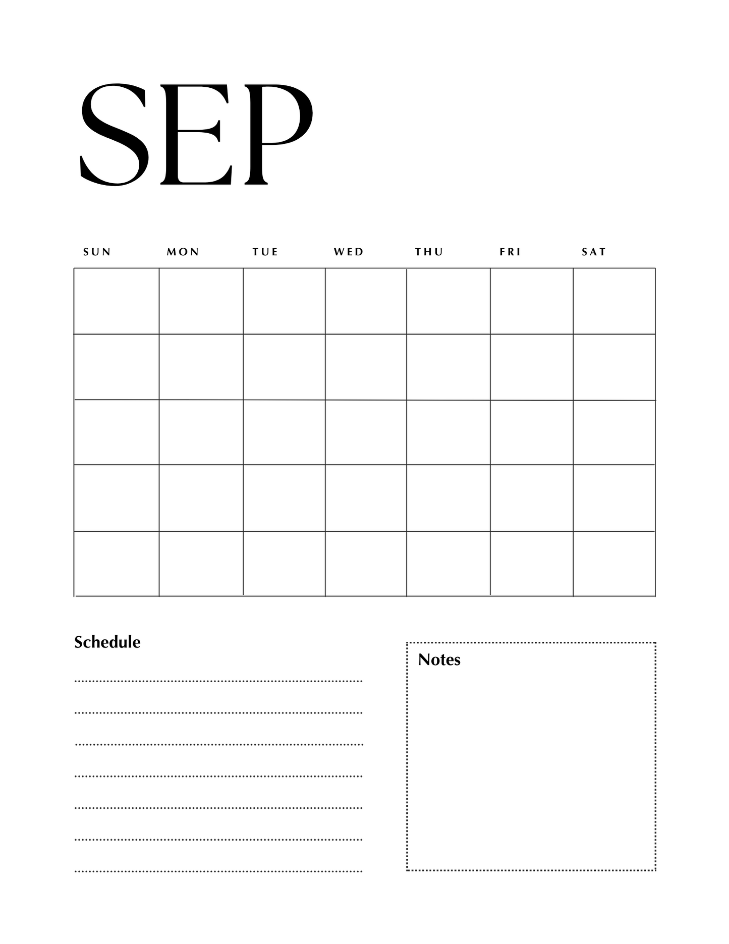 Erasable Monthly Planner Inserts