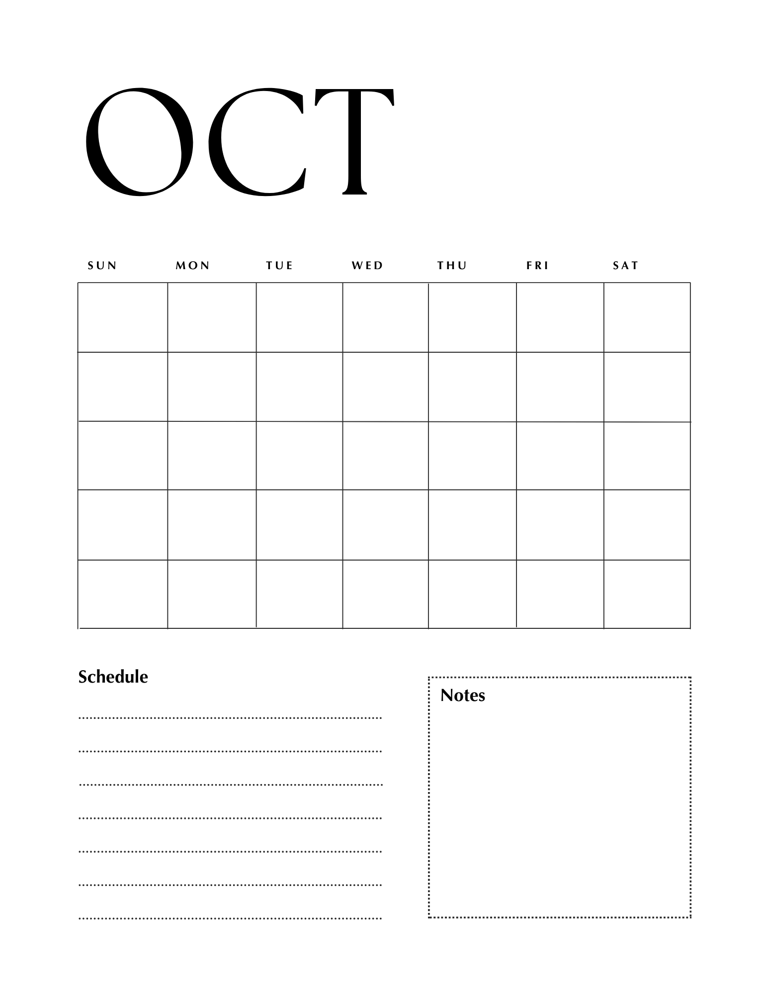 Erasable Monthly Planner Inserts