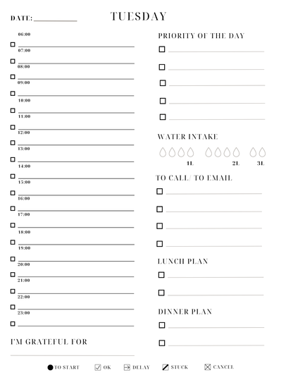 Erasable Planner Insert - daily