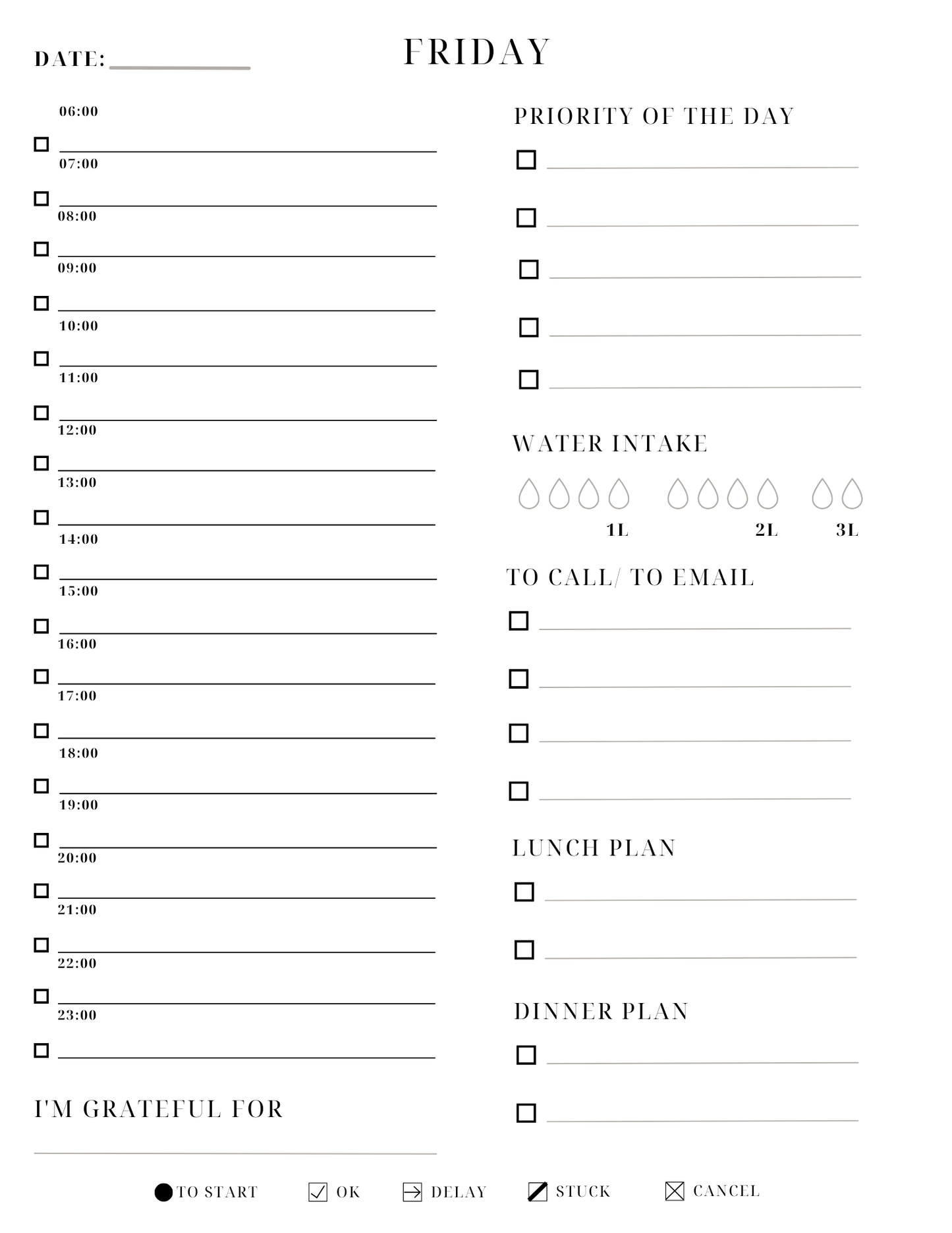 Erasable Planner Insert - daily