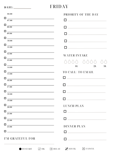 Erasable Planner Insert - daily