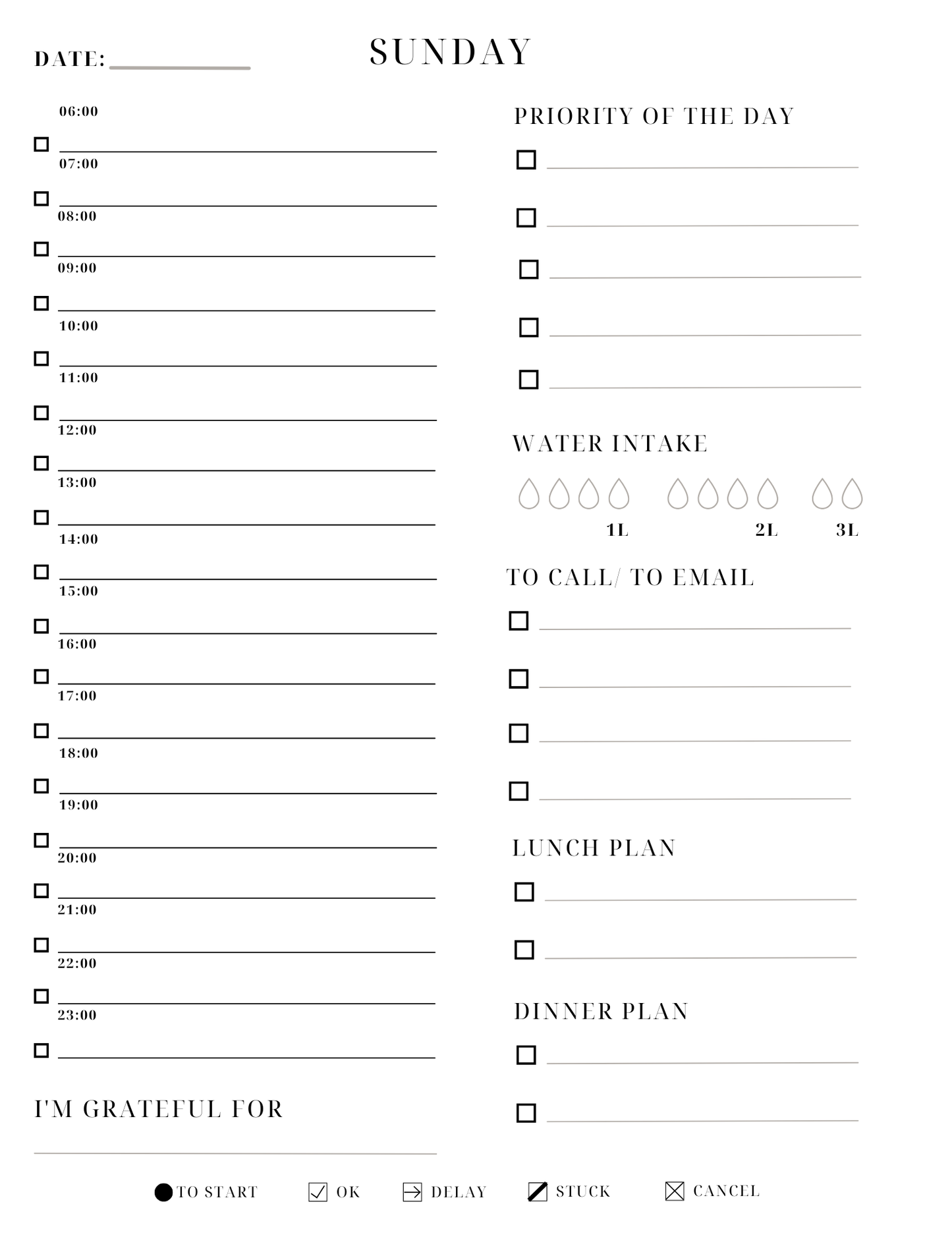 Erasable Planner Insert - daily