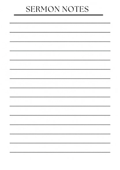 Sermon Notes - Erasable Planner Insert