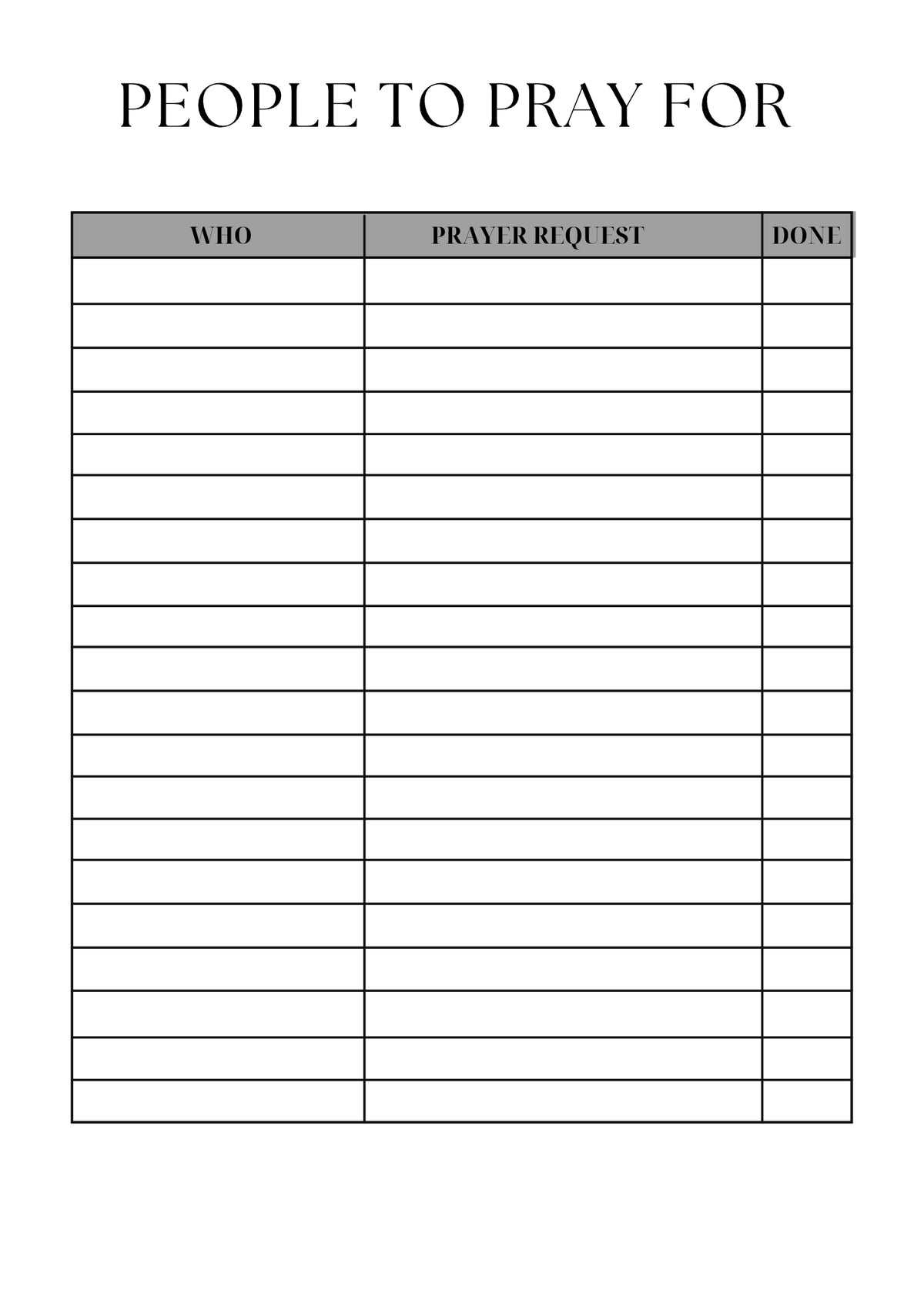 People to Pray For - Erasable Planner Insert