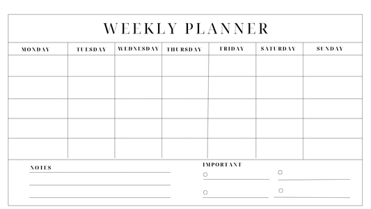 Erasable Planner Inserts - Weekly